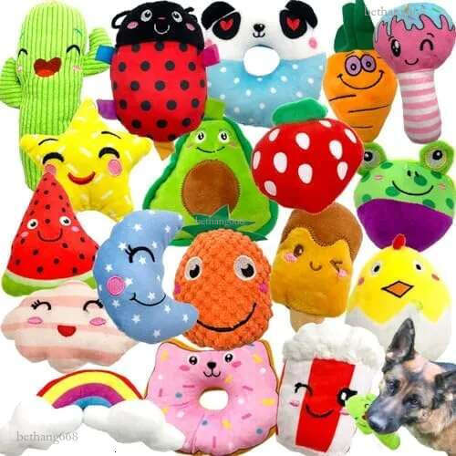 Jalousie 18 Pack Dog Squeaky Toys Cute Stuffed Pet Plush Puppy Chew for Small Medium Pets - Bulk