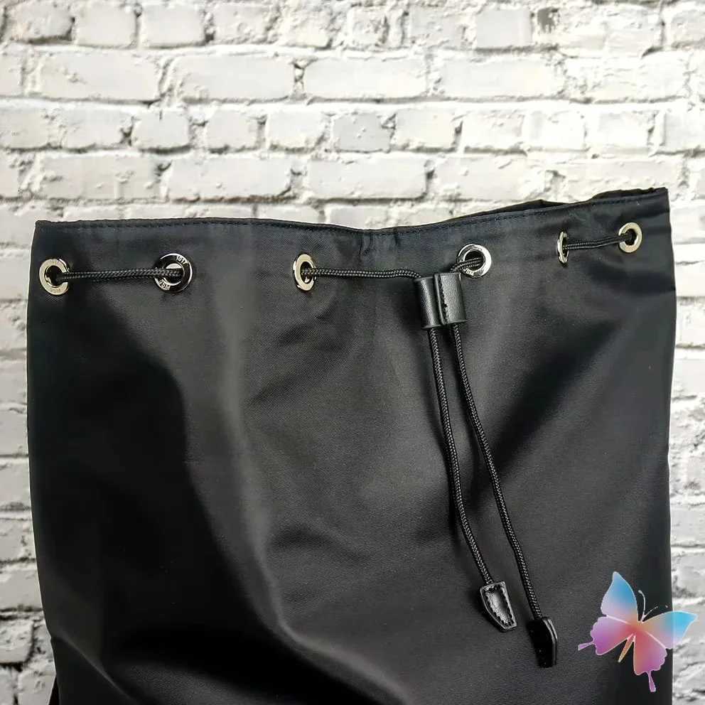 Black 1017 ALYX 9SM Backpacks Large Capacity Drawstring Nylon Function Tactical Metal Socket Letter Flip Bucket BagsW251118