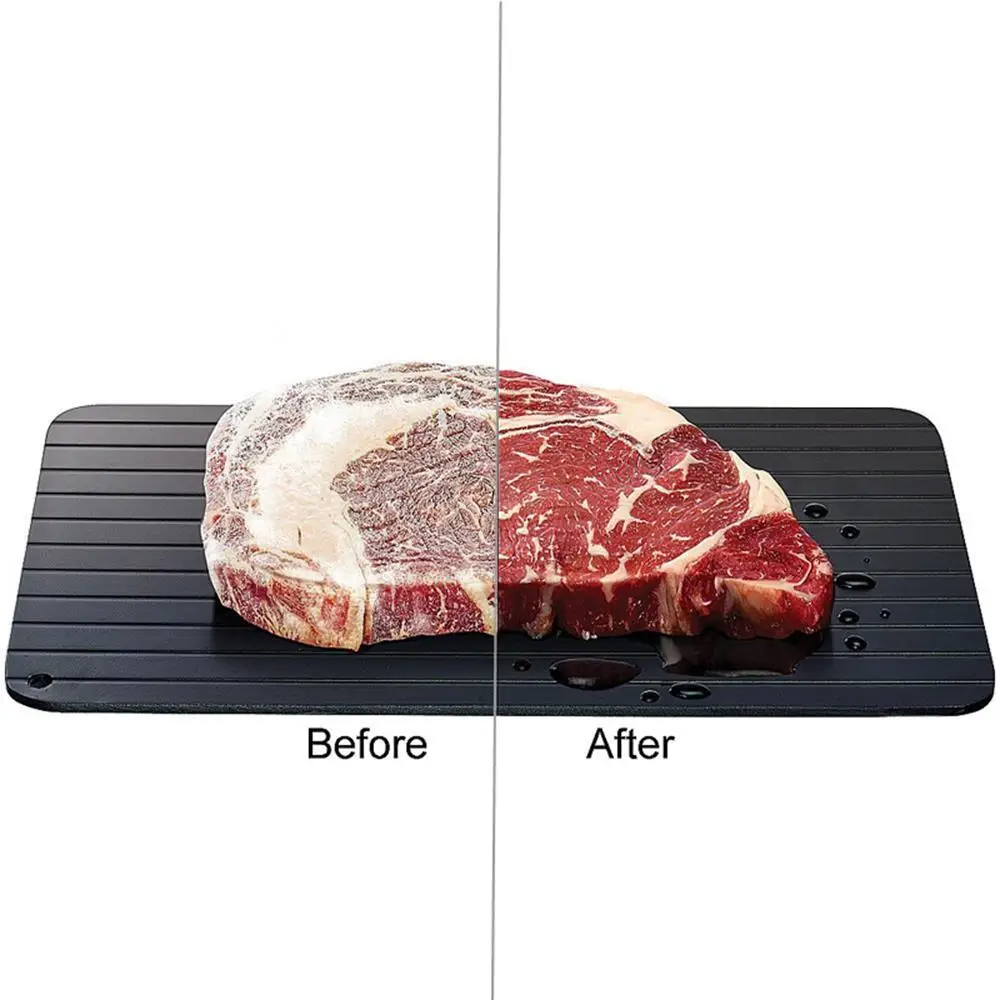 Aluminum Alloy Fast Tray Quick Thawing Cold Steak Fish Fruit Meat Food Defrosting Board Household Kitchen Tools