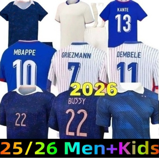 2026 BENZEMA MBAPPE soccer jerseys player version GRIEZMANN POGBA 25 26 French World Cup national team francia GIROUD fans KANTE Football shirts