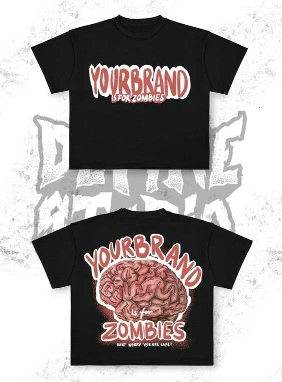 Harajuku loose Gothic hiphop rock original funny devil print mens Tshirt highquality summer cotton campus style couple top 250408Z