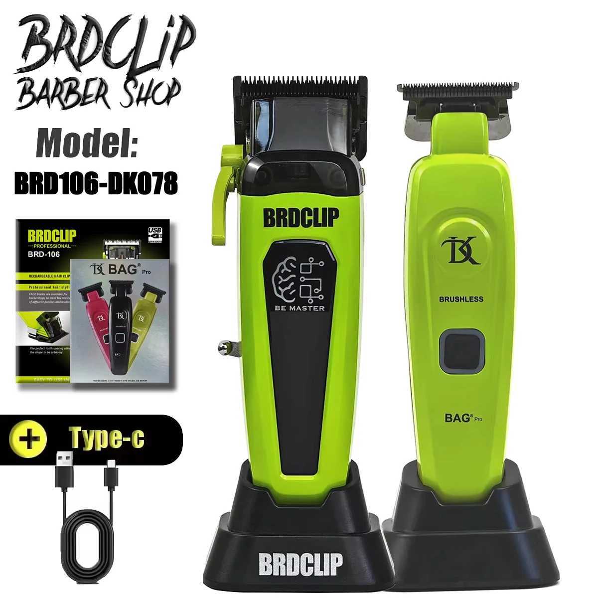 New Professional BRDCLIP BRD106 078 Barber 7500RPM 7200RPM Hair Salon Trimmer DLC with Charging Base BarberW250418