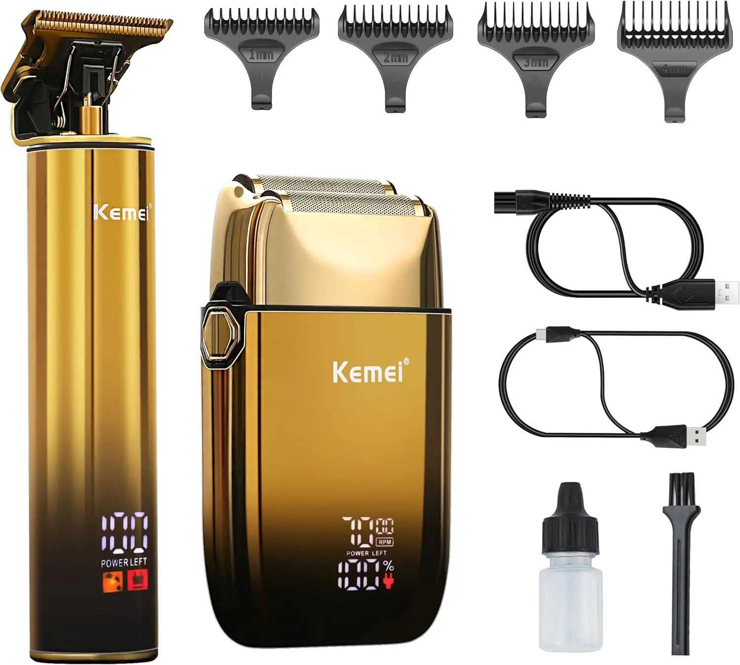 Afeitadora elctrica para hombres con cullas dobles flexibles recortadora de barba cortapelos y pelo juegos de cuidado recW250418