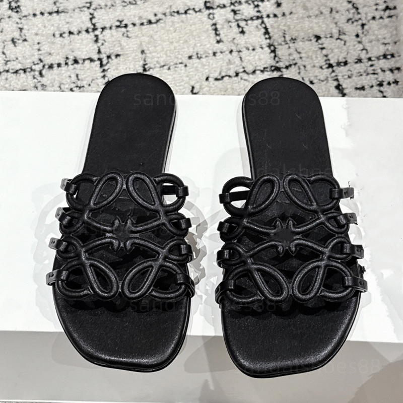 Sandals Flats Designer Shoe Women Sandles Flip Flops Slider Sandal Leather Slides Slipper Black White Brown Flat Heel Beach Slippers Summer Shoes Casual Sandels