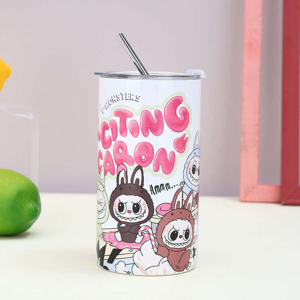 Customized 3D printed 304 stainless steel insulated cartoon straw portable large capacity iced American coffee cup 17f9 73c