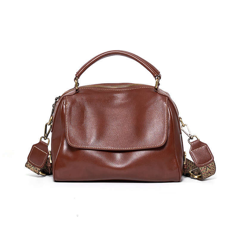 Luxury Bags Designer Soft Cross Body Bags Genuine Leather Women's Retro Vegetable Tanned Leather Shoulder Bags Boston Hot Sale Tote
