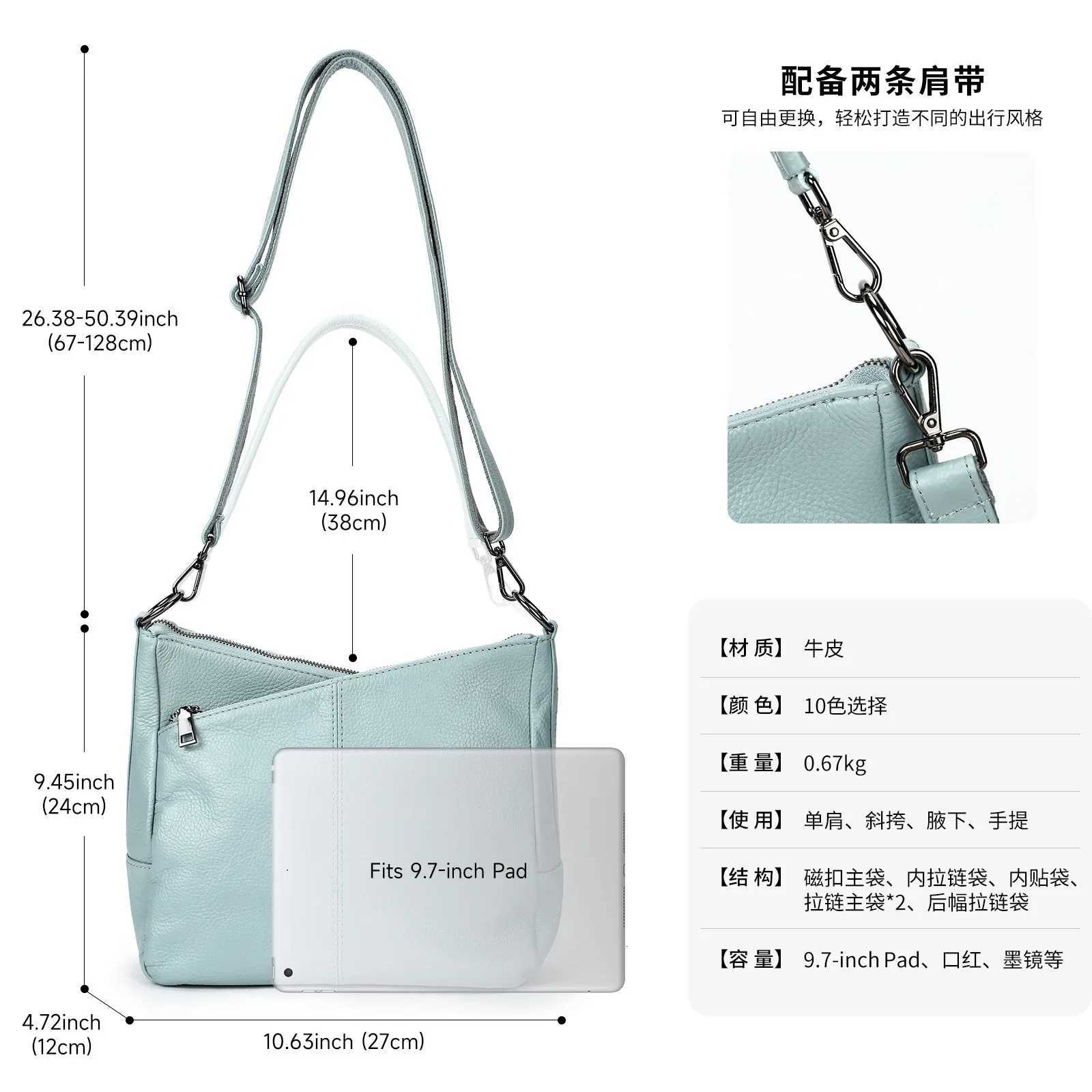 2025 New Womens Genuine Soft Cow Leather Crossbody Convertible Shoulder Bag - Spacious Effortless Quality Bag for CommutingW251118