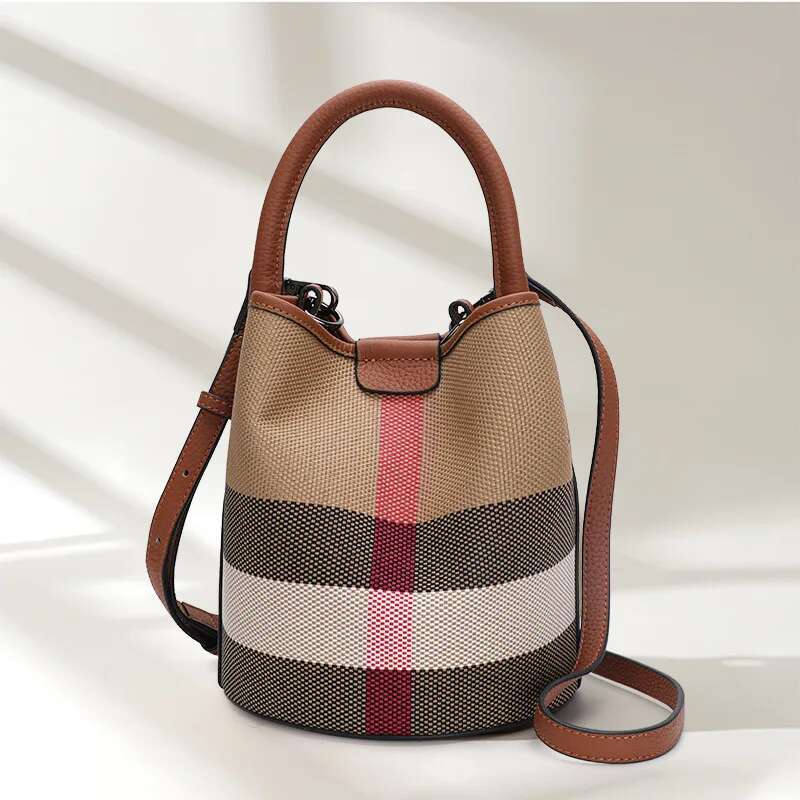 Women's 2025 Summer New Fashion Trend Canvas Handheld Bucket Bag ddmymoon