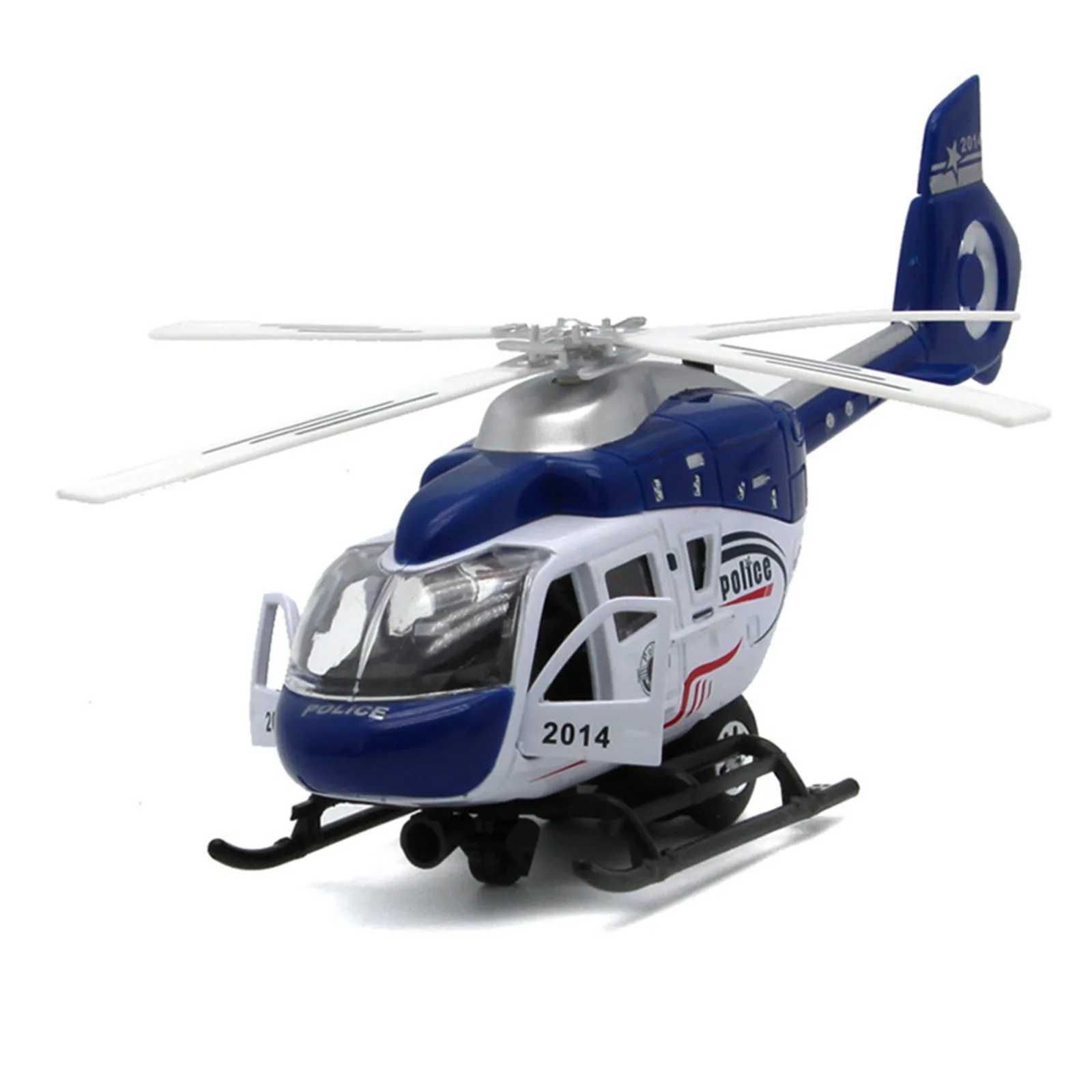 Rescue Helicopter Model Alloy Aircraft Model Simulation Sound And Light Pull Back Plane Fun Toys For Boys And Kids Birthday Gift C251118