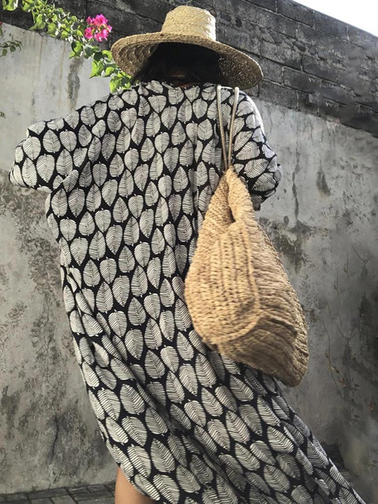 Bikini swimsuit womens printed beach kimono self waistband loose bag suit lifting 22 colors 250415Z