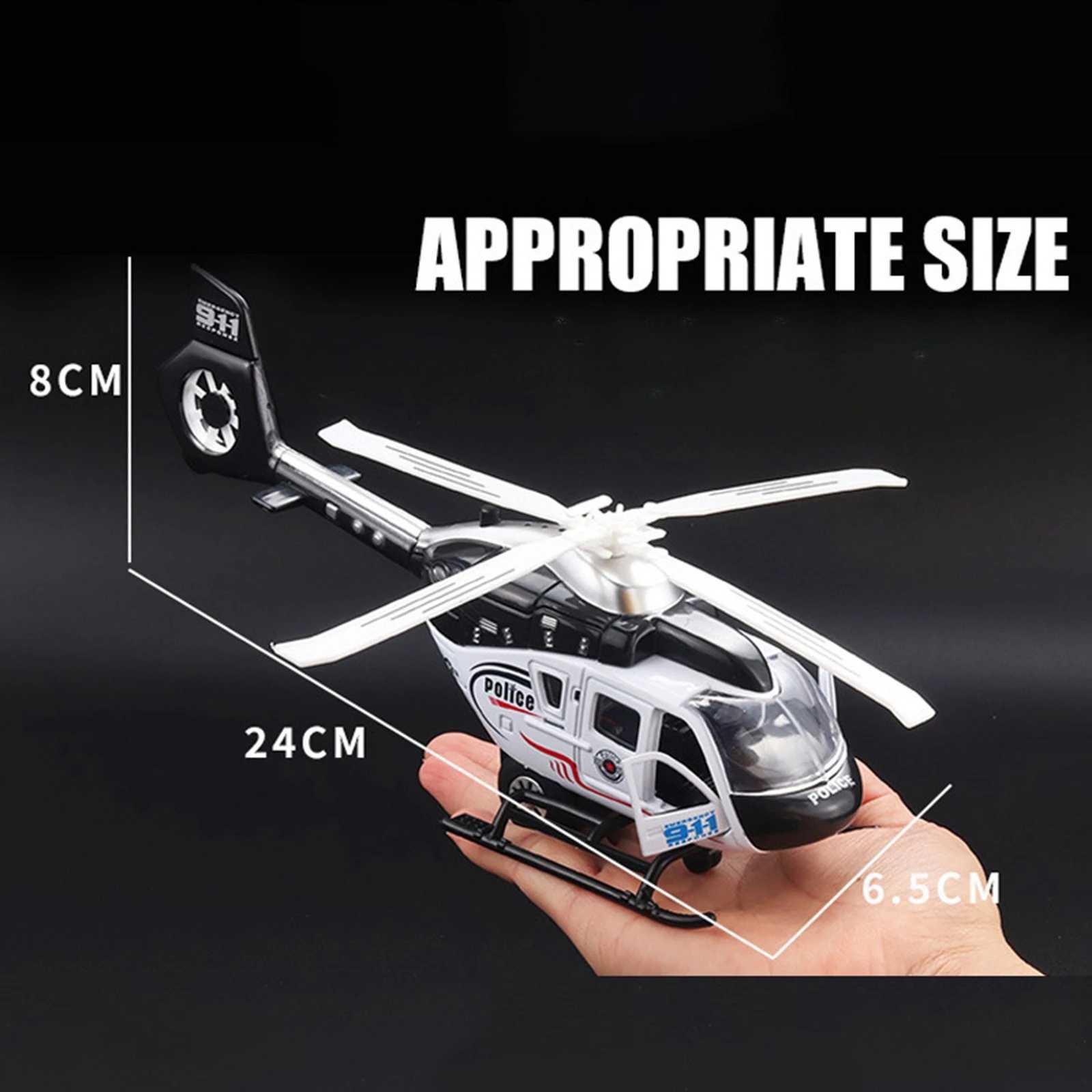 Rescue Helicopter Model Alloy Aircraft Model Simulation Sound And Light Pull Back Plane Fun Toys For Boys And Kids Birthday Gift C251118