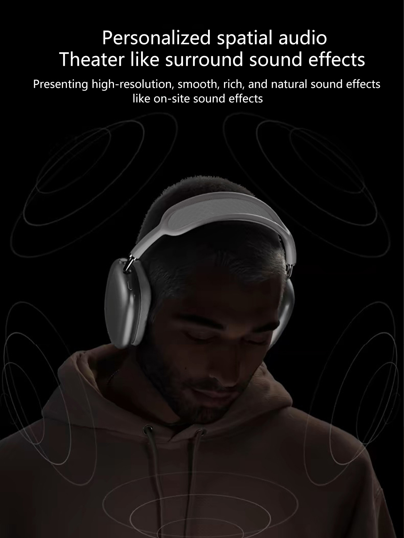 Over-ear wireless headphones, dual-mode design, chip 5.4, button-controlled, ultra-long battery life Bluetooth headphones