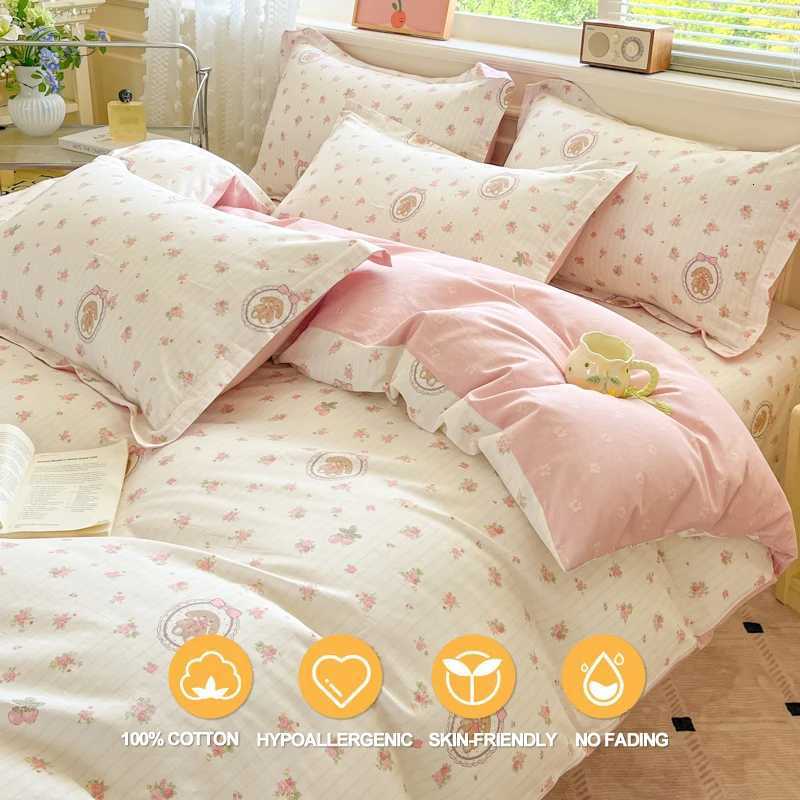 Cartoon Bedding Set 100 Cotton Duvet Cover Set 3pcs - 140x200 200x200 Twin Full Breathable Hide Zipper Closure Multi-SizeM251118