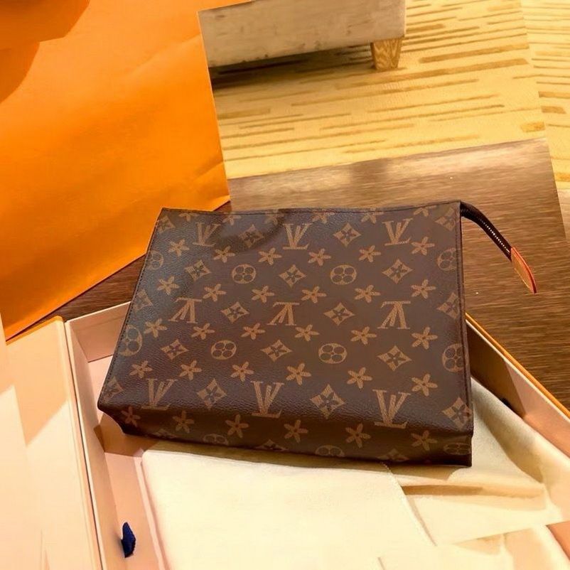 Womens Hag / Old Flower / Rectangular Handbag Women Travel Makeup Bag New Designer Bag High Quality Men Wash Bag Cosmetic Bags with Dust Bag