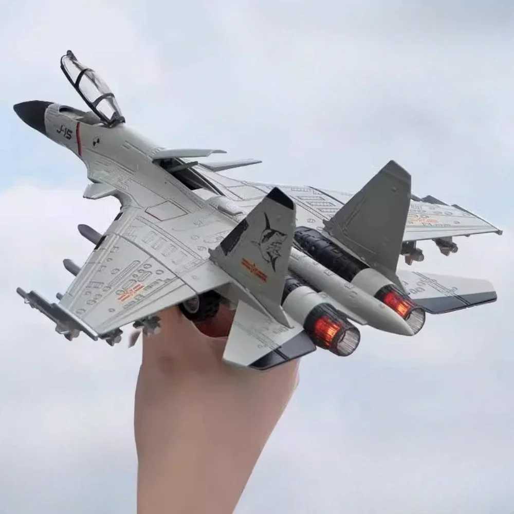 189 Scale J-15 Fighter Model Toy Alloy Military Aircraft Models Light Sound Pull Back Boys Birthday Airplane Collection Gifts C251118