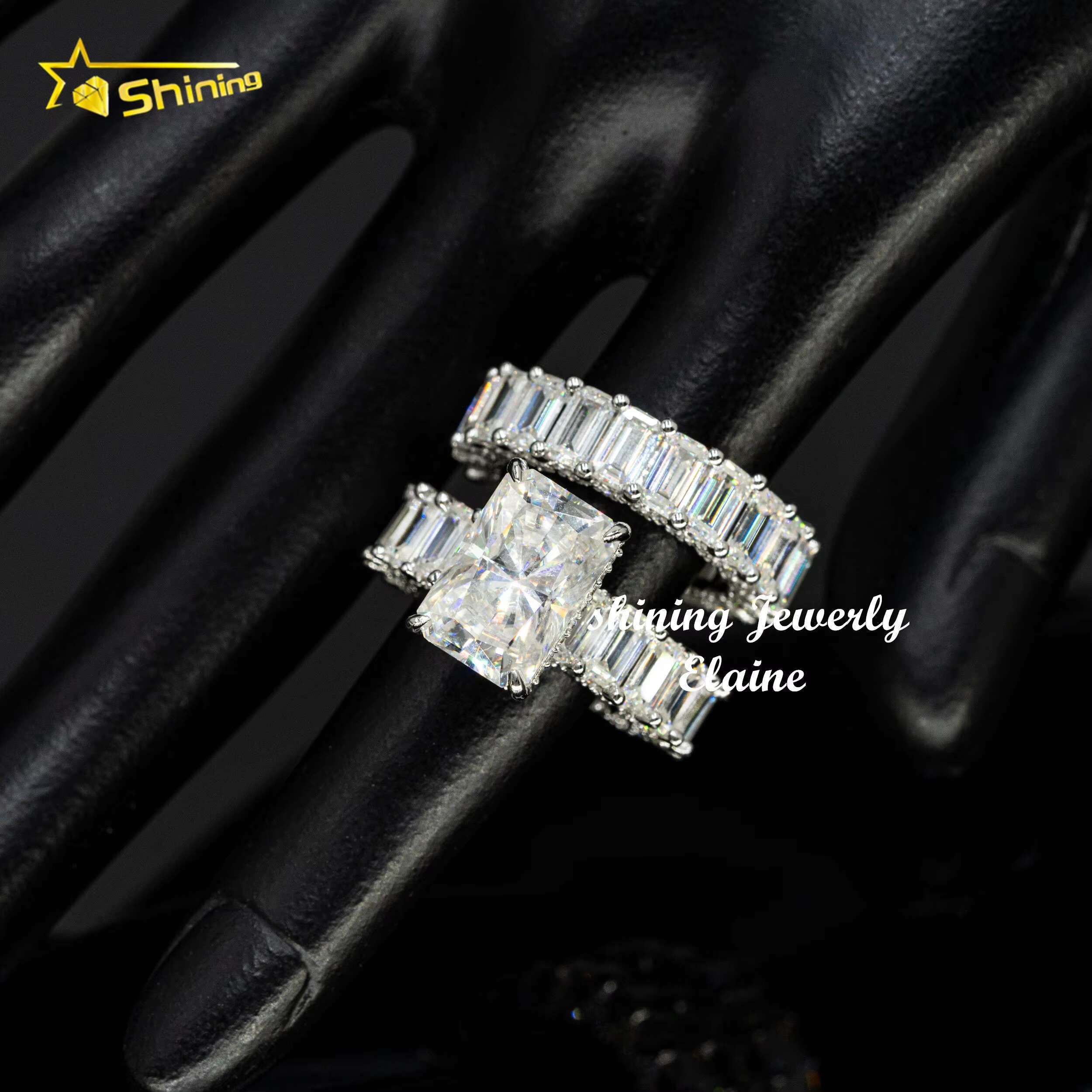 Hip Hop Fine Jewelry Sterling Sier Vvs Dia Moissanite Custom Iced Out Ring