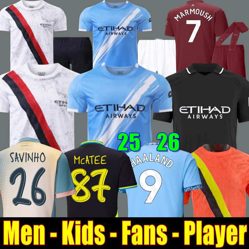 24 25 26 fans Player version HAALAND soccer jerseys DE BRUYNE KOVACIC FODEN 2024 2025 football shirt uniforms kids RODRIGO Manchestes Marmoush Nico McAtee
