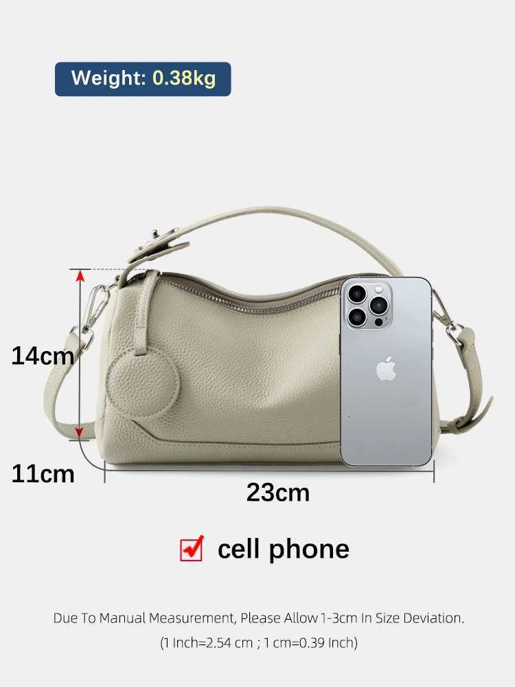 2025 New Womens Genuine Leather Shoulder Bag Vegetable Tanned Cowhide Handbag Boston Style Hand-held Underarm Bag for LadiesW251118