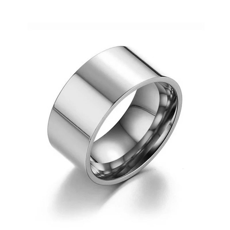 Fashion 8mm Wide Glossy Ring For MenWomen Rose Gold Color Stainless Steel Anniversary Party Ring Charm Jewelry Anneau Wholesale 250418