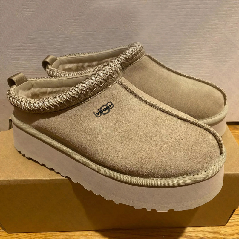 Compaik luxury by Parisian furry slides slippers tasman womens wool winter fluffy fur warm letter shoes 2031