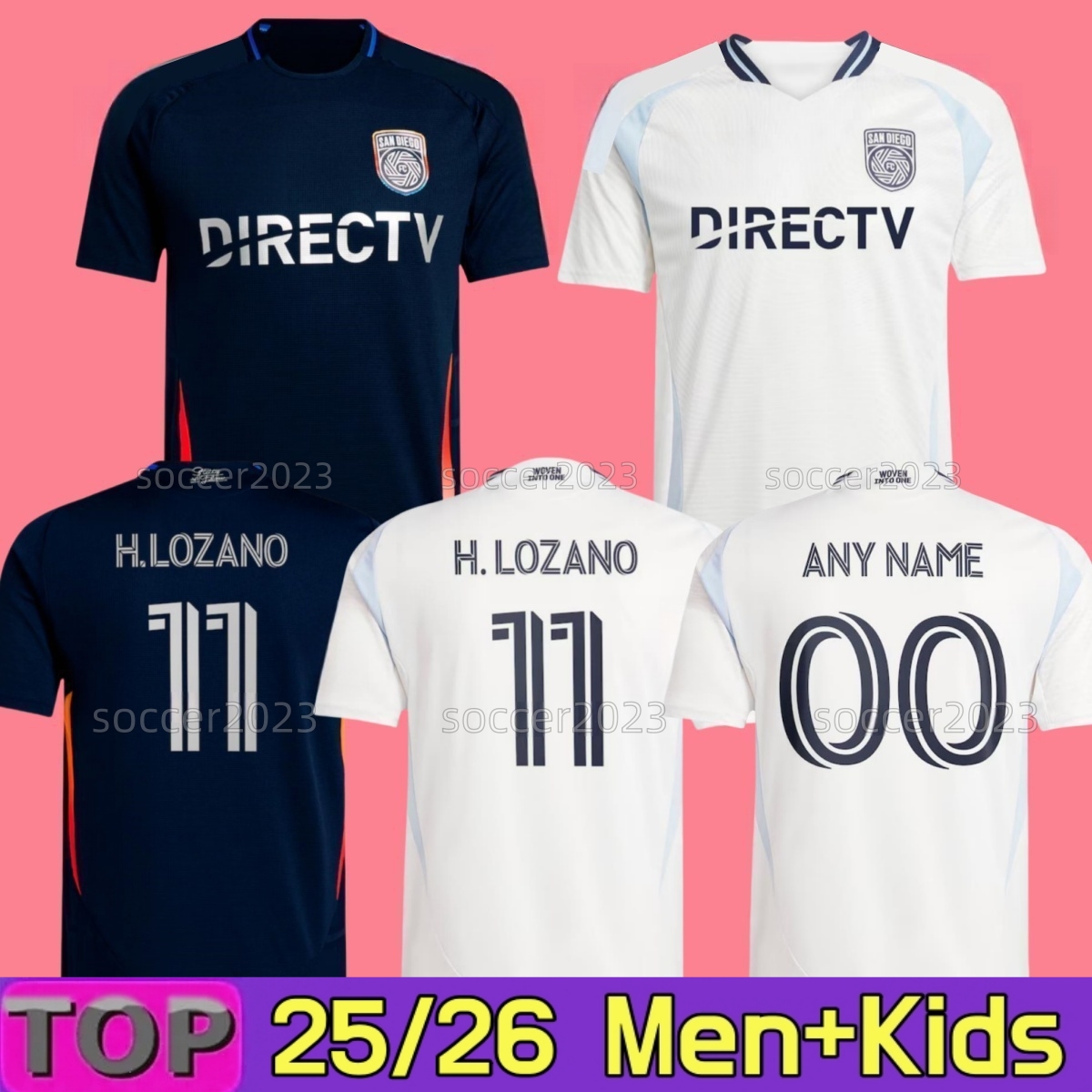 25 26 San Diego FC Soccer Jerseys H.LOZANO 2025 2026 Home Away Anisse Saidi Alex Mighten Heine Gikling Anibal Football Shirts Christopher McVey Men Uniforms kids kits