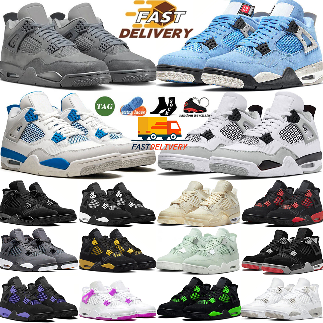4s Basketball Shoes 4 Military Black Cat Bred Sail Red Cements Yellow Thunder White Oreo Cool Grey Pink 4shoes Mens Womens Sneakers Sports Trainer jumpman jump man