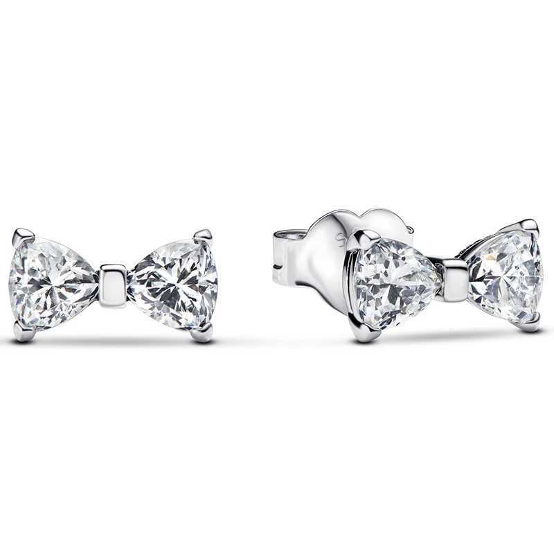 2025 New 925 Pure Silver Bow Rose Earrings Suitable for Womens Original DIY Party Gifts and JewelryXJ250418 - view 6