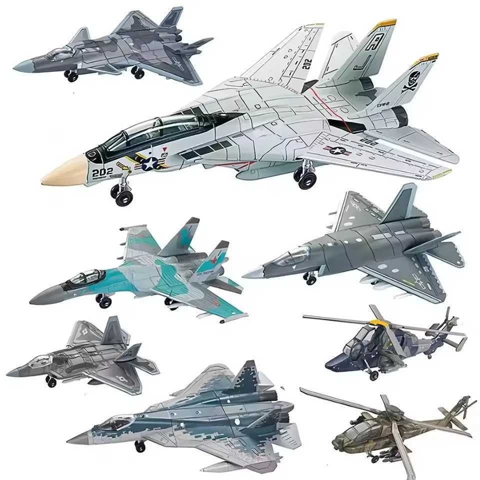 DIY Creative Military Series Building Blocks Multi-Purpose Fighter B2 F22 Tank T14 AH64 Helicopter ABS Assembly Model Kit Gift C251118