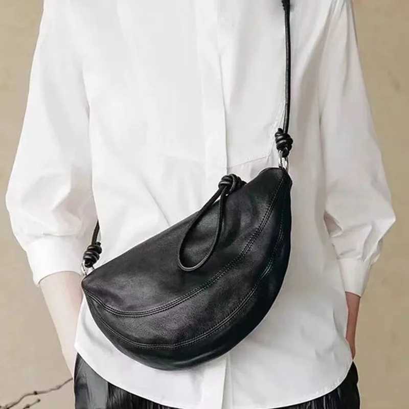 Sheepskin dumpling bag 2025 new niche design large capacity genuine leather suede universal vintage one-shoulder crossbody bagW251118