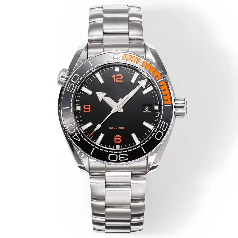 Men's watch, 43mm orange ceramic bezel, designer watch, high-quality automatic movement, sapphire