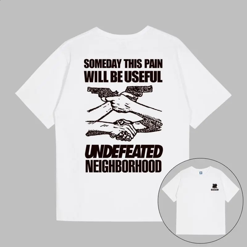 2 UNDEFEATED Pure Cotton Short-sleeved Mens Womens Undefeated Five-bar Graffiti Basic Printing Couple Trend T-shirt 250417