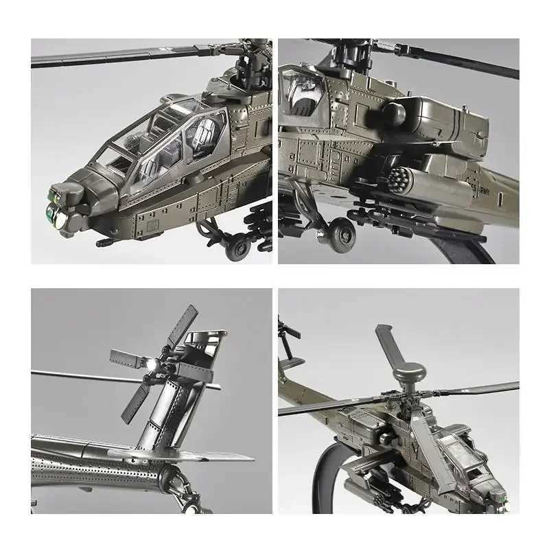NEW America AH-64 Apache Utility Alloy Helicopter Airplane Model Simulation Metal Flying Model Sound and Light Children Toy Gift C251118