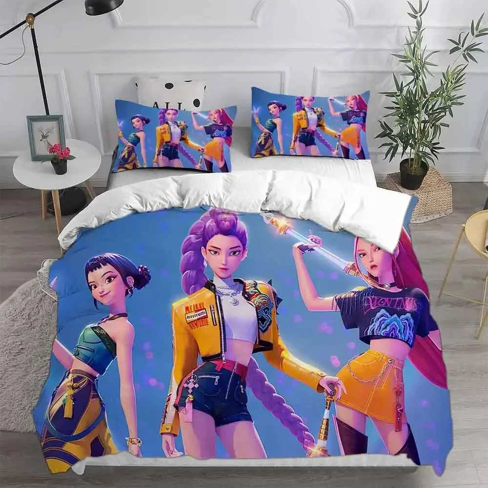 D-Demon Hunters K-pop Girls Boys Group Printed Coreless Duvet Cover Multi Size Bedroom Dormitory Holiday Bedding DecorationM251118