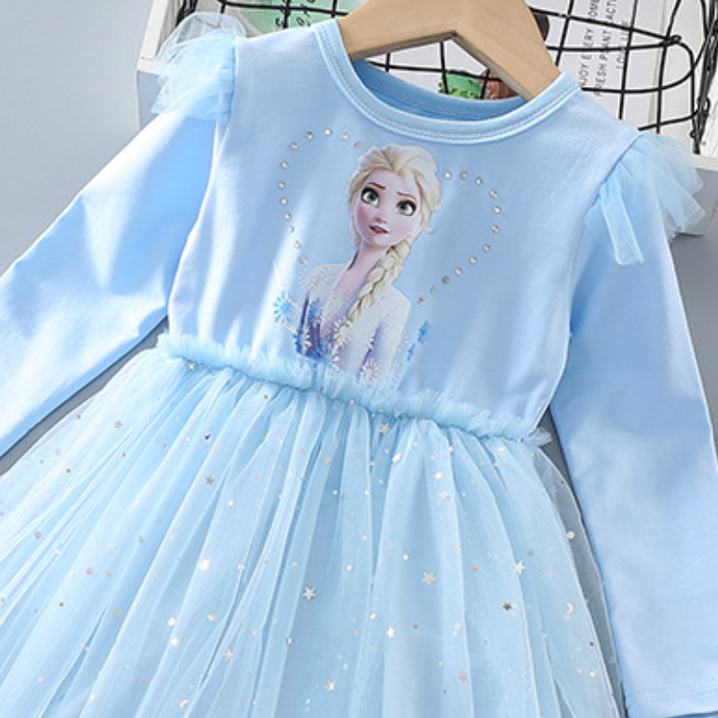 DISNEY Baby designer clothes girl Elsa princess dress little girl's skirt summer dress Comfortable fabric super sweat absorption label-free desig