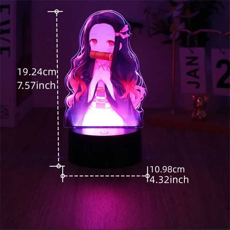 Anime Figures 3D Lamp Tanjirou Nezuko Zenitsu Led Night Light Remote Control Smart Touch Lamp Room Decor Birthday Christmas Gift M251118