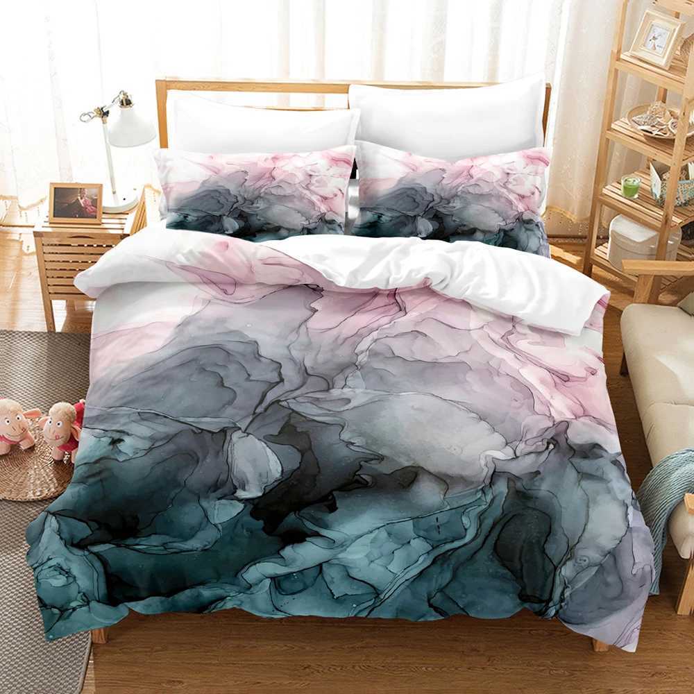Luxury 3D Black Marble Bedding Sets Simplicity Gilding Bed Linen Women Girls Single Double Twin Queen King Size Duvet Cover SetsM251118