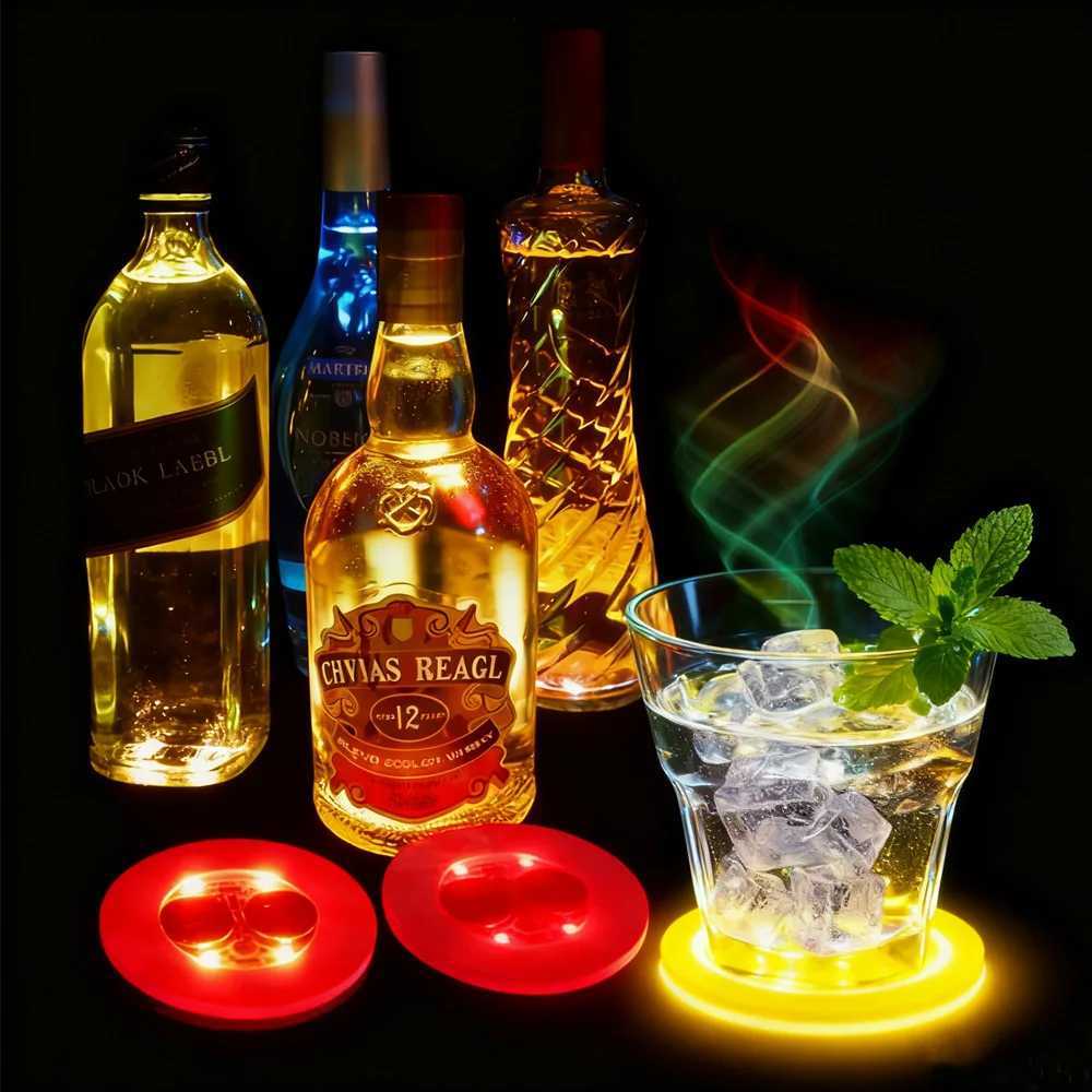 LED Bottles Coaster Lamps Luminous Cup Stickers Lights Battery Powered Christmas Bar KTV Wedding Party Cocktail Drink Cups Vase M251118