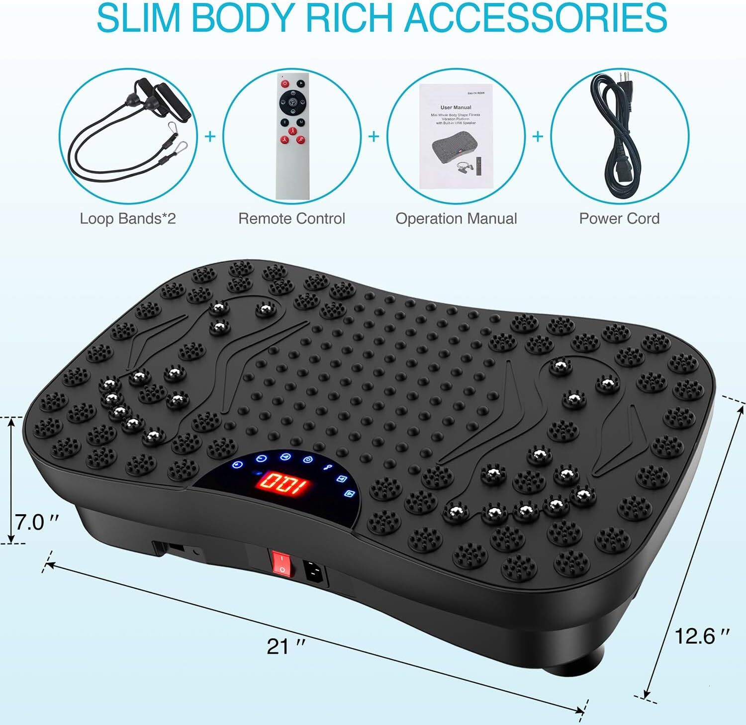 AXV Vibration Plate Exercise Whole Body Portable Mini Vibrate Fiess Platform Lymphatic Drainage hine for Weight Loss Shaping Toning Wellness Home Gyms