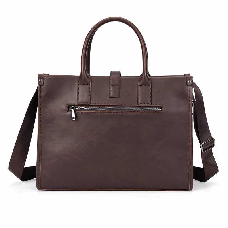 PU leather briefcase mens crazy horse executive laptop office executive handbag business document bag Z250418