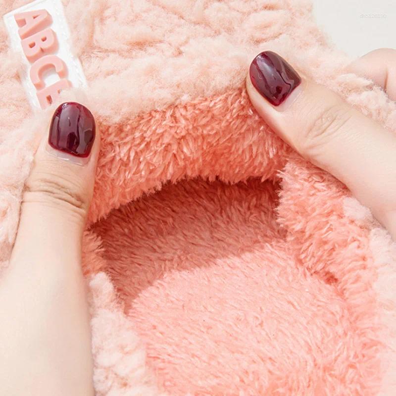 Slippers Thick Sole Fluffy Platform Indoor Outside Men And Women Couples Winter Household Fashion Plush Warm Cotton Shoes Ladies Unisex Home