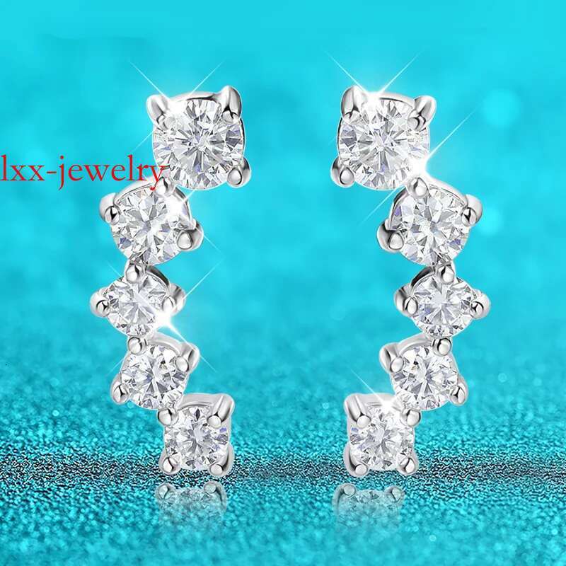 Smyoue 1.16cttw Gradient Gem Full Moissanite Stud for Women Sparkg Party Jewelry Earrings Sterg Sier GRA