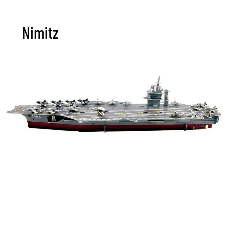 3D Adult Three-dimensional Puzzle Paper Intelligence Development Puzzle Assembly Model Toy Educational Toys Boat Nimitz C251118