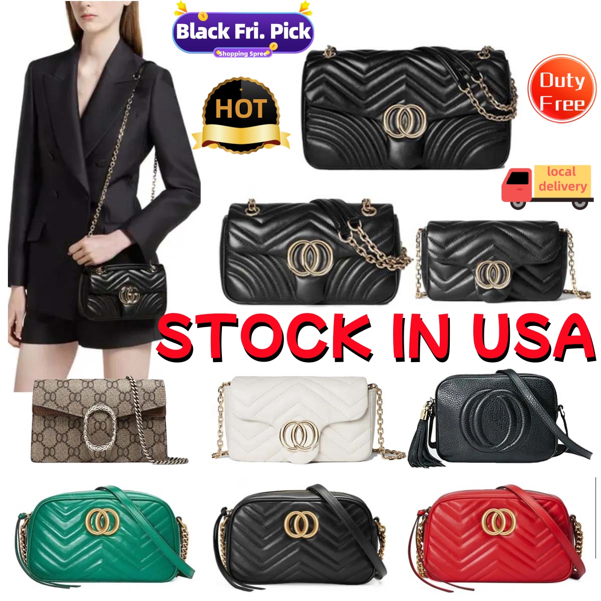 Marmont 3 Sizes designer bag luxury bag classic handbag lady's leather camera bag checkered cute shoulder bag chain leather strap phone bag multi-color party wallets