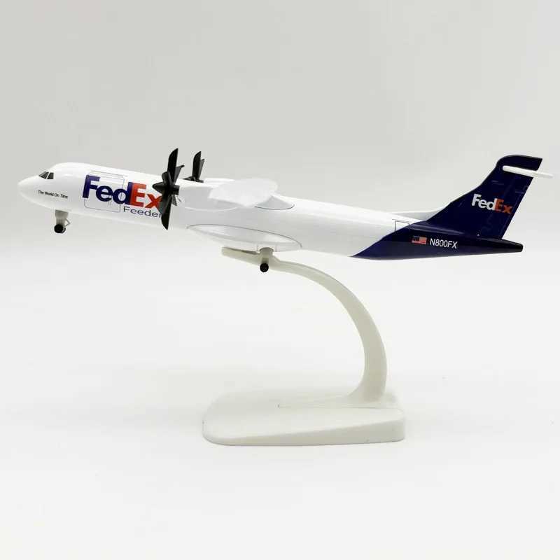 JASON TUTU 20CM Fedex Express ATR Aircraft Model Planel Airplane Diecast Metal Planes Collect Gifts C251118
