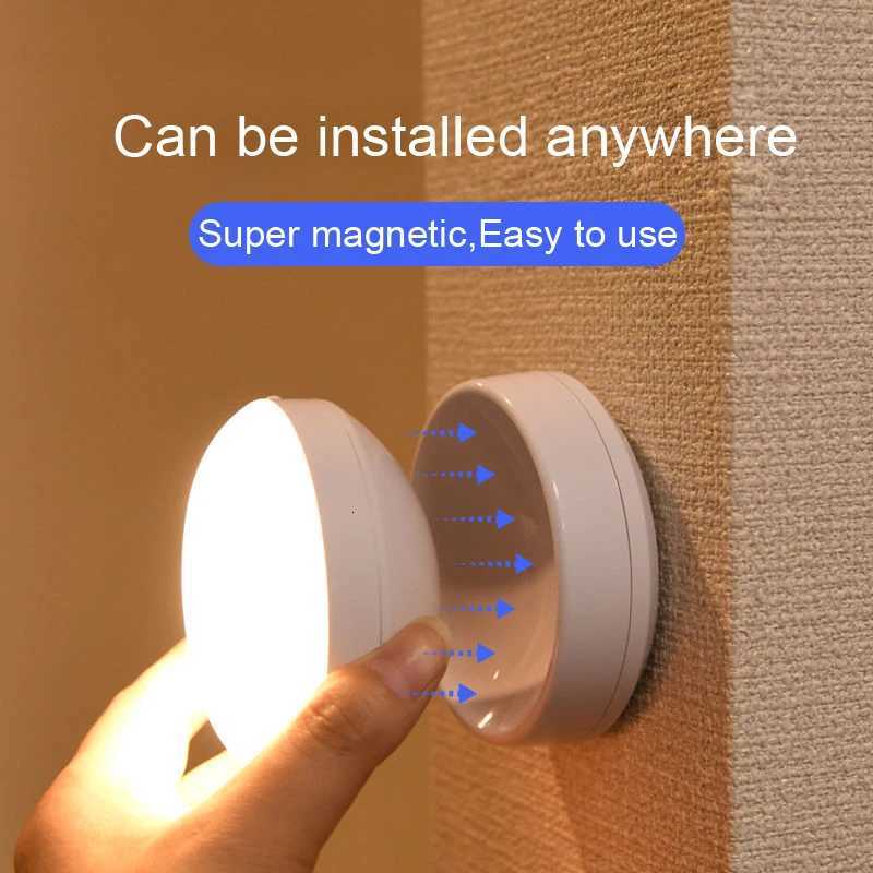 Led Night Light USB Charging Motion Sensor Round Energy-saving Led Lamps Bedroom Sound/Light Control For Corridor Home Bathroom M251118