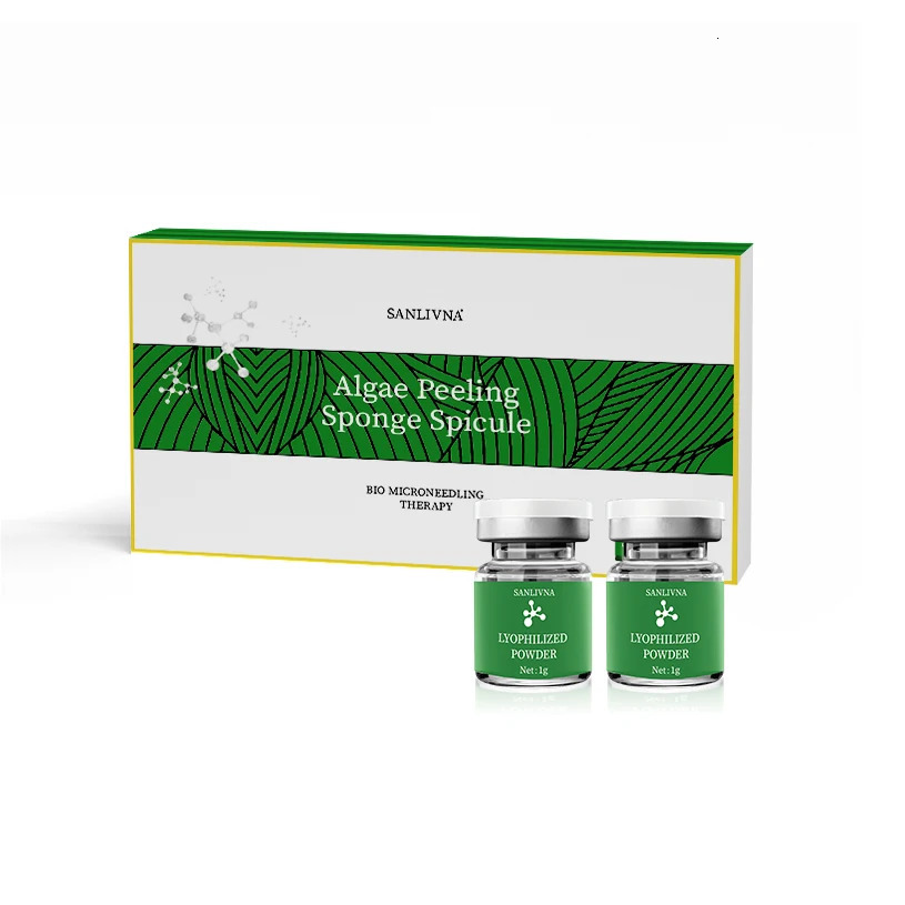 10 Vials Algae Peeling Powder DIY Facial Mask Sponge Spicules Natural Seaweed Skin Care Clean Pores 5 Pairs 251112
