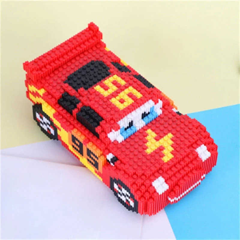 Disney Cartoon Pixar Cars 3 Diamond Building Blocks Lightning Mcqueen Cute Diy Model Connection Mini Bricks Car Blocks Toys Gift W20250418