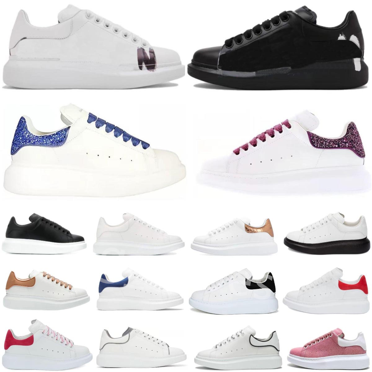 Designer Oversized Casual Shoes Graffiti Leather Espadrille Letter Men Women Sneakers Black White Size 36-45
