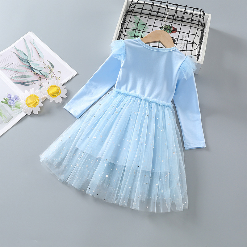 DISNEY Baby designer clothes girl Elsa princess dress little girl's skirt summer dress Comfortable fabric super sweat absorption label-free desig