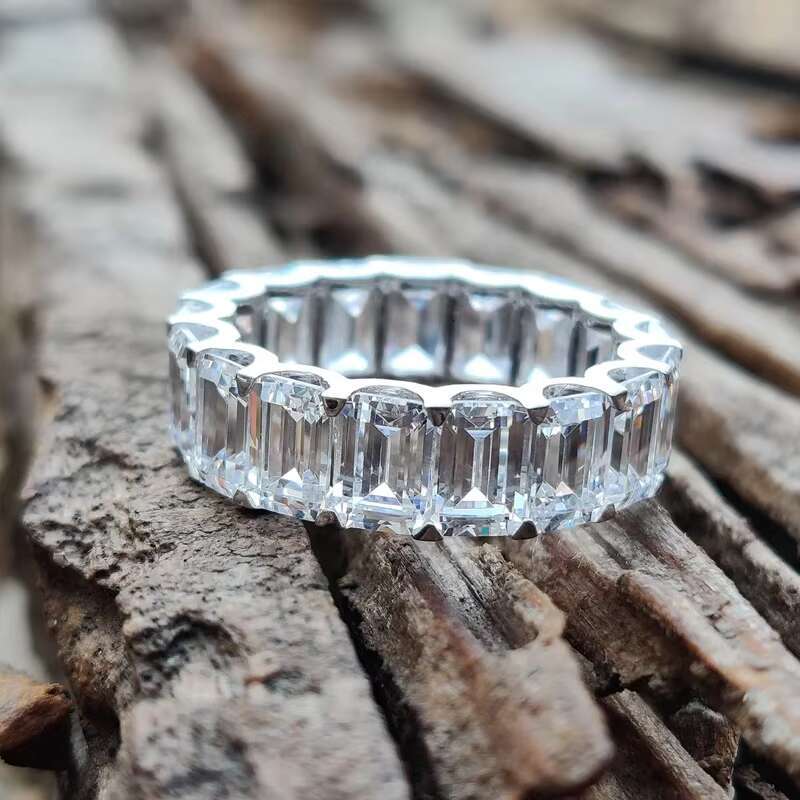 Fashion Rings Jewelry Women Sterling Sier Dia Vvs Moissanite Engagement Ring